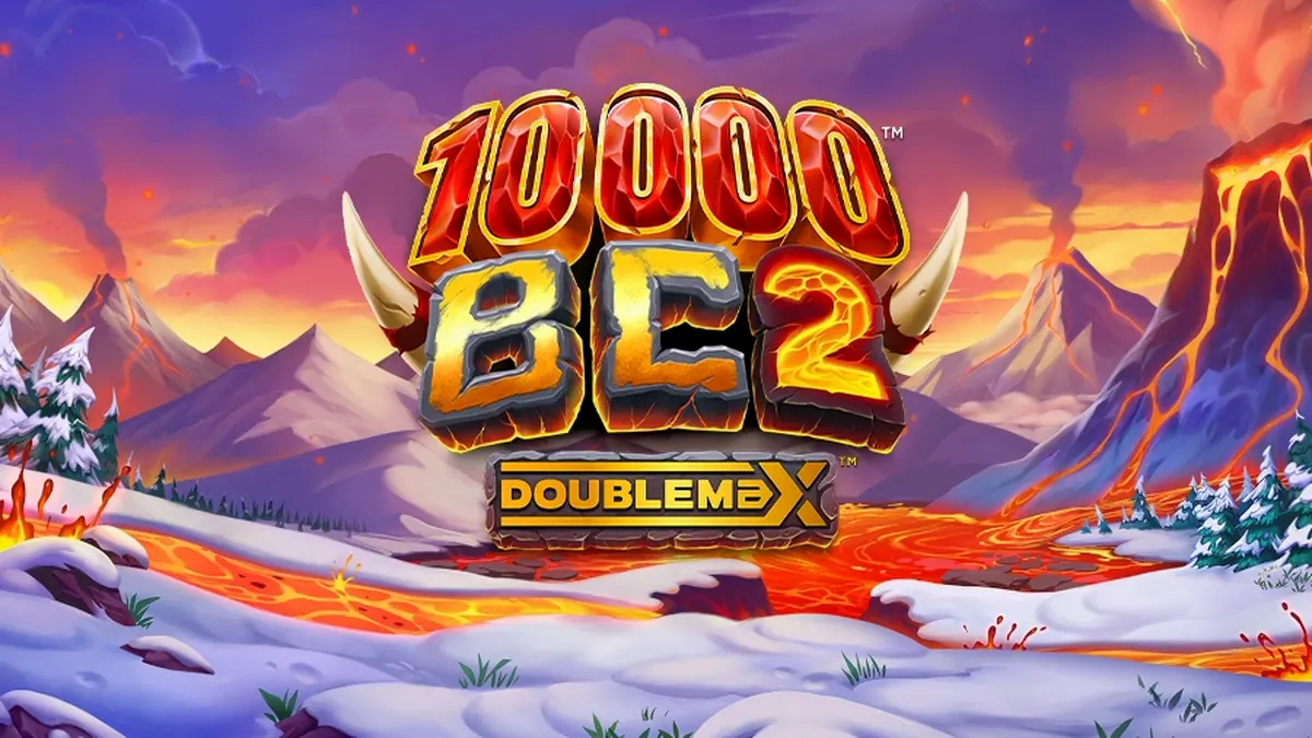 Visual aksi slot 10000 BC DoubleMax 2 dengan tema prasejarah